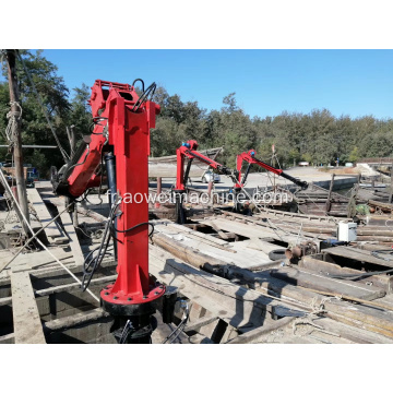 Grue montée sur navire marin de bateau de bateau de voiture de chariot élévateur pour la conception hydraulique de flèche de levage de grue de mini remorque à vendre